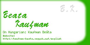 beata kaufman business card